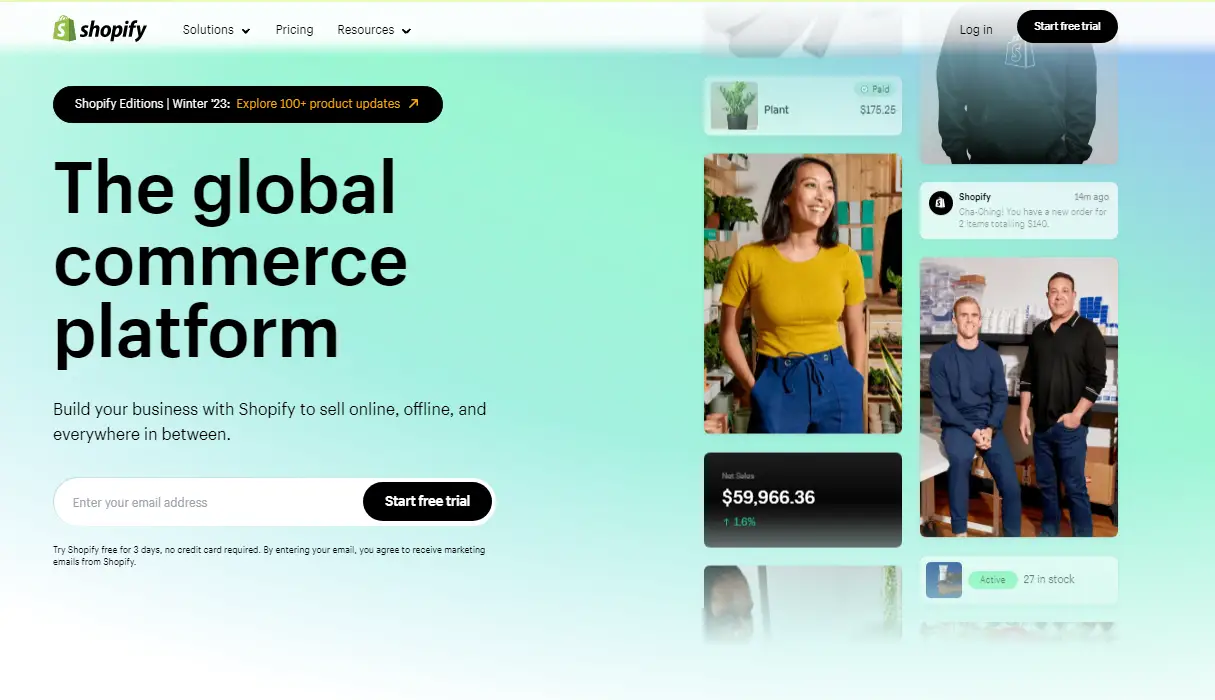 Shopify Homepage