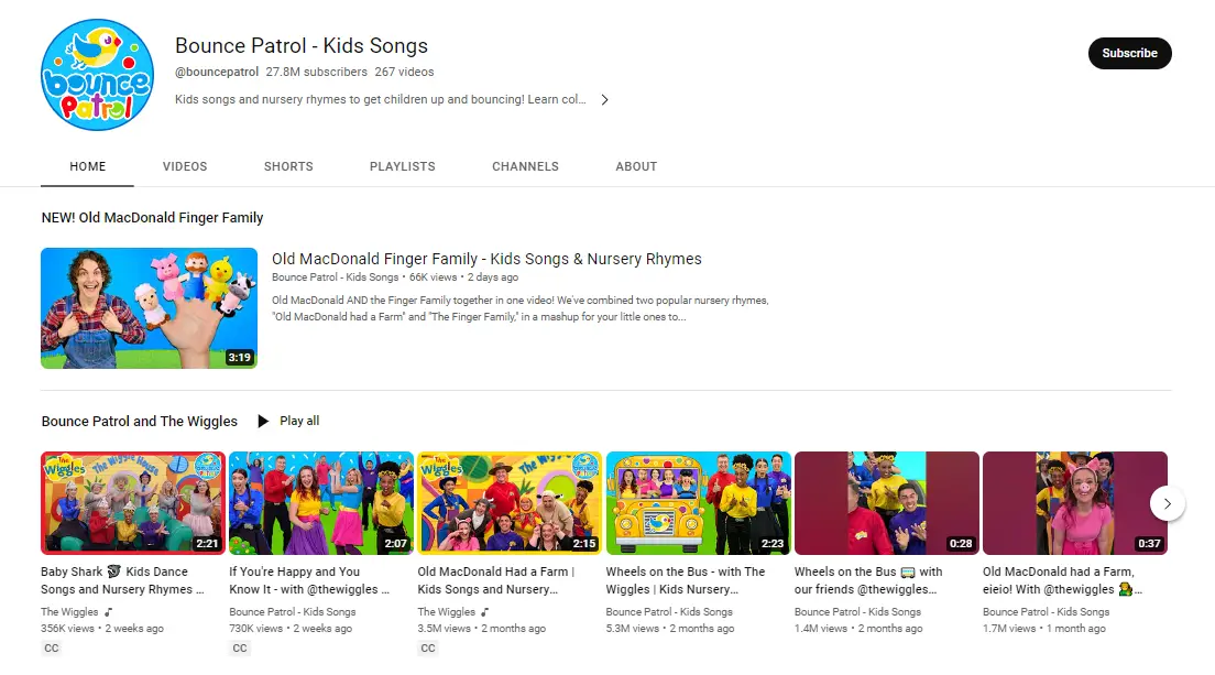 Bounce Patrol Kids Songs Youtube Page
