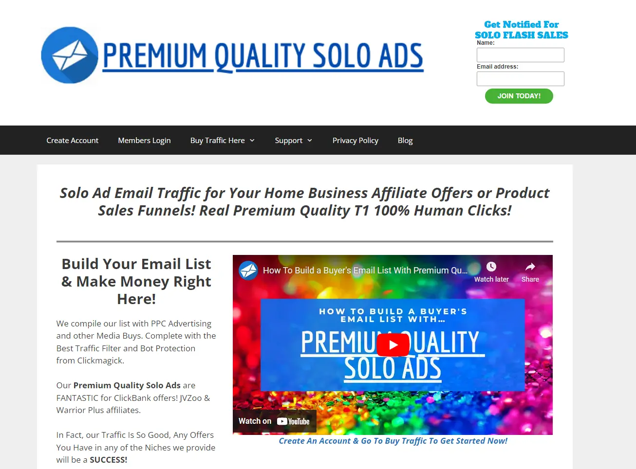 Premium Quality Solo Ads Homepage
