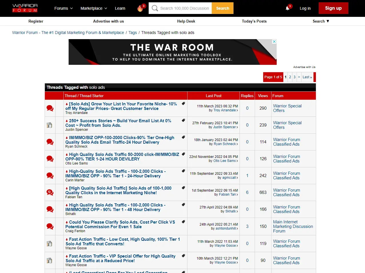 Warrior Forum Solo Ads Tag Page