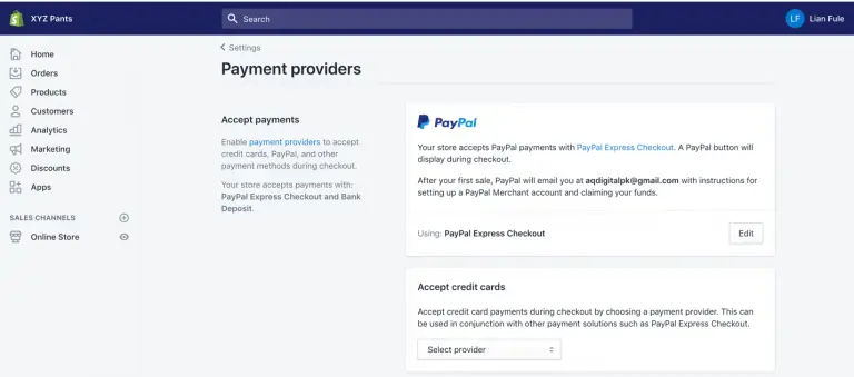 Shopify Payment Provider